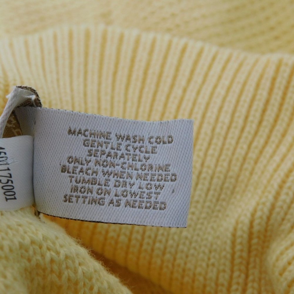 Weekends by Chicos Cardigan Sweater Size 3 (XL/16) Yellow Snaps Long Sleeve - Picture 8 of 9